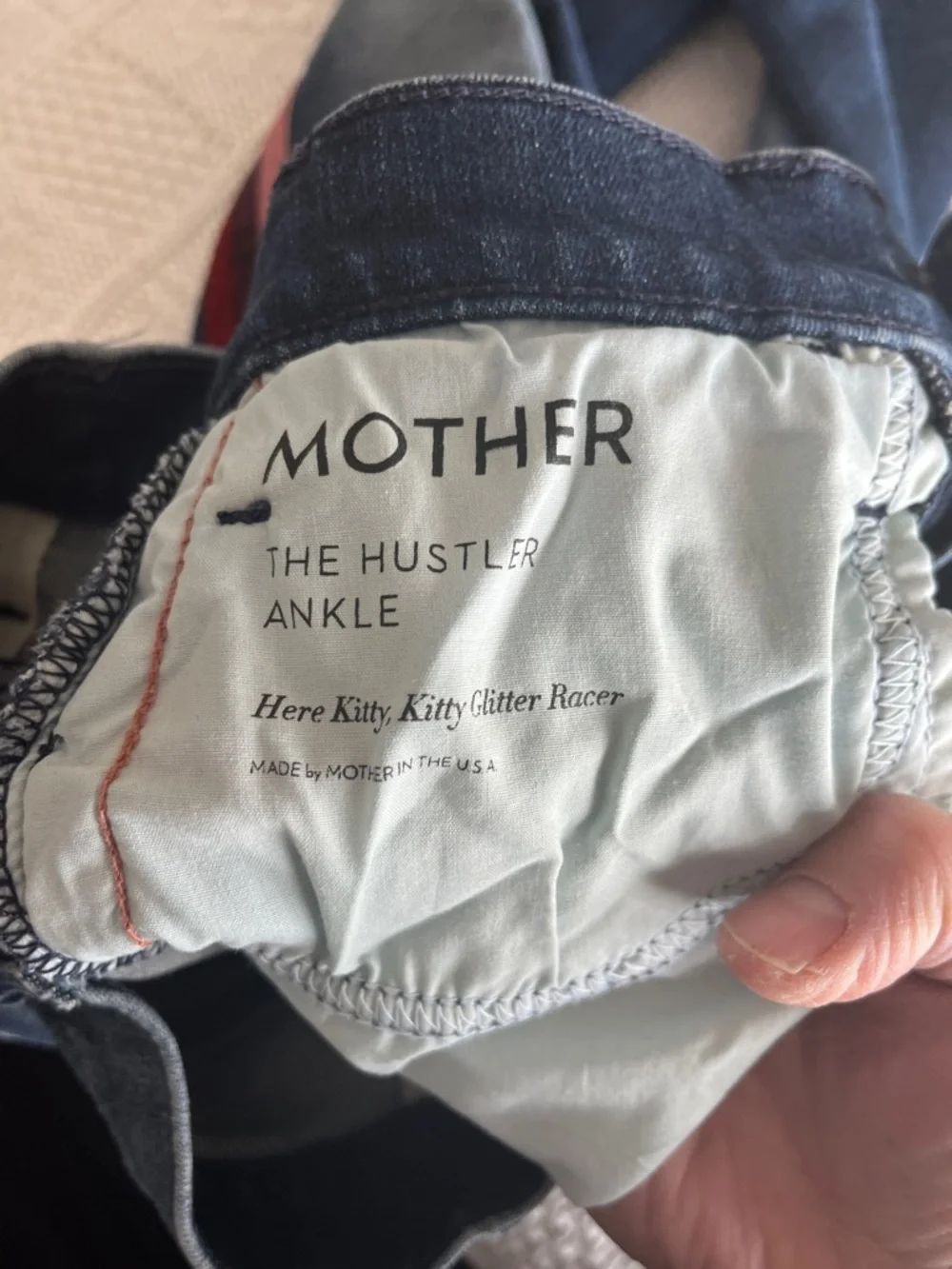 NWT MOTHER The Hustler Ankle Jeans in Here Kitty Kitty Glitter Racer Sz 28 - Picture 8 of 15